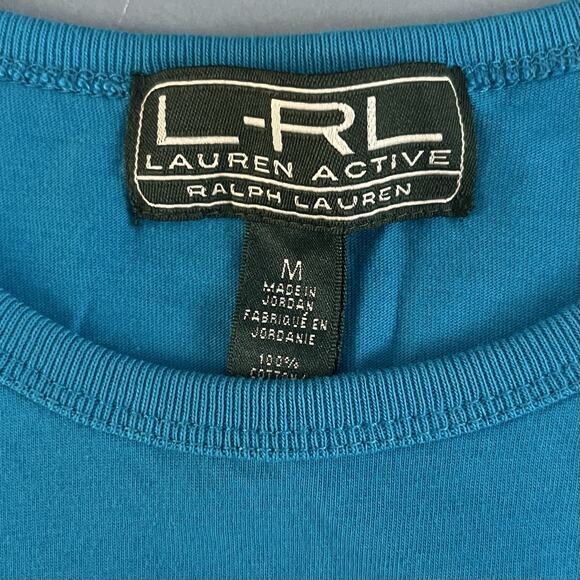 Lauren Ralph Lauren LRL Active Embroidered Logo Blue Long Sleeve Cotton Shirt - Picture 4 of 4